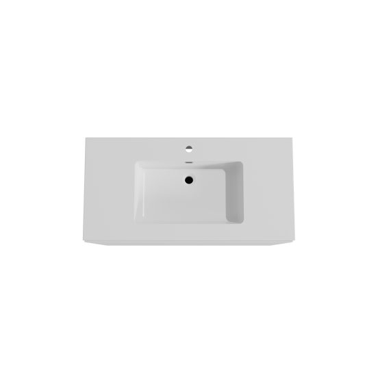 Storke Edge staand badmeubel 105 x 52 cm mat wit met Diva enkele wastafel in composietmarmer hoogglans wit