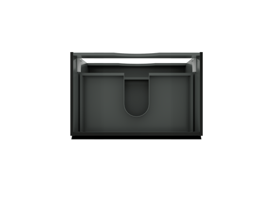 Linie Lado meuble sous-vasque suspendu 70 x 46 cm Noir Mat 2 tiroirs