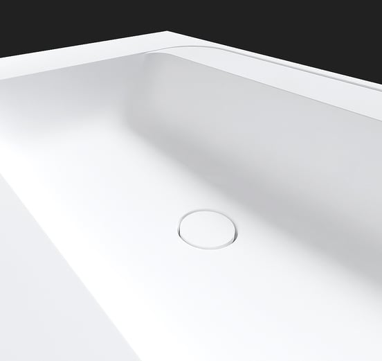 Balmani Tablo Strada dubbele wastafel matte composietmarmer (wit) 180 x 55 cm