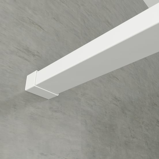 Balmani Framed inloopdouche 140 x 210 cm helder glas mat wit profiel