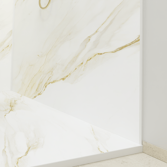 Luca Varess Suite receveur de douche 120 x 90 cm marbre composite Marble Gold 