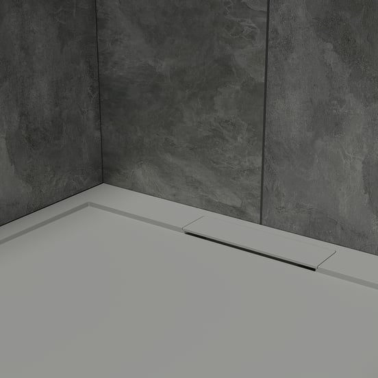 Balmani Andes douchebak 90 x 90 cm solid surface steengrijs mat