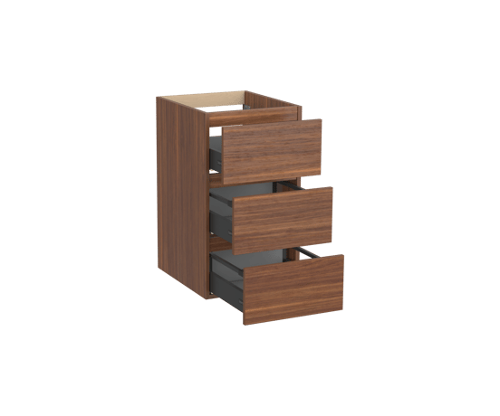 Balmani Lucida meuble sous-vasque a poser 45 x 55 cm noyer Américain 3 tiroirs