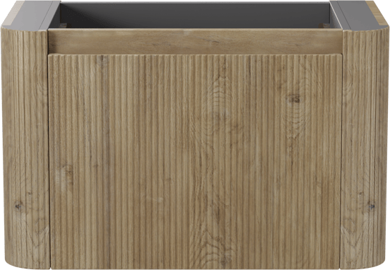 Storke Soft zwevende wastafelonderkast 80 x 46 cm Ruwe eiken 2 lades vert. sym. Groef