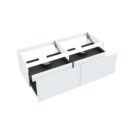 Balmani Idra hängender Waschbeckenunterschrank: 150 x 55 cm, Weiß matt, 4 Schubladen