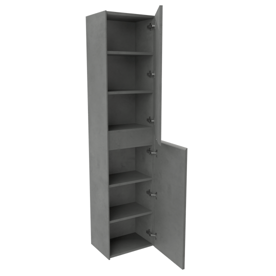 Storke Edge Badhochschrank: Hängend, Beton dunkelgrau, 40 x 30 x 170 cm