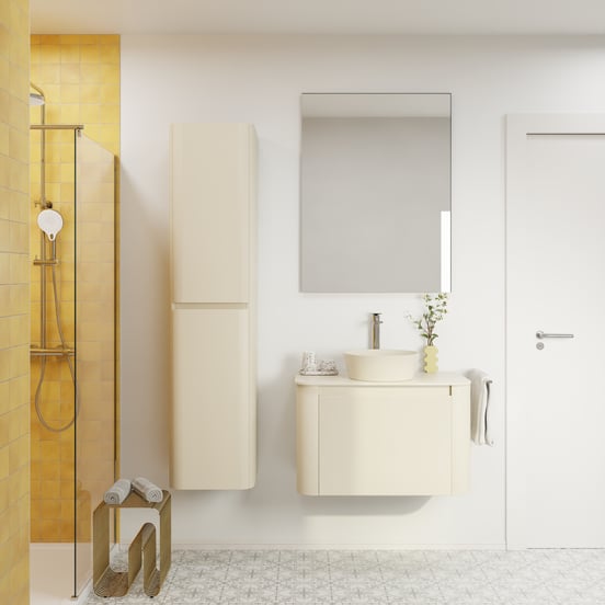 Storke Soft zwevende badkamerkast 40 x 35 x 170 cm Sand mat