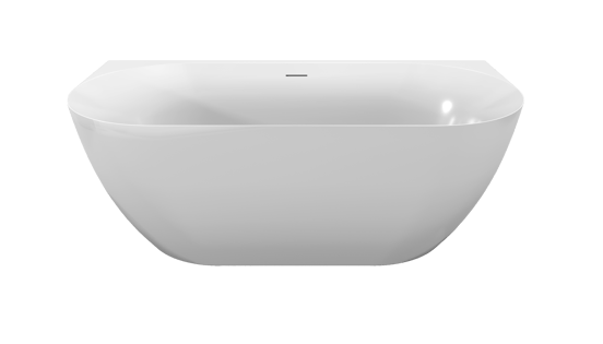 Luca Varess Otello halb freistehende Badewanne: 170 x 80 cm, Acryl, Weiß Glänzend