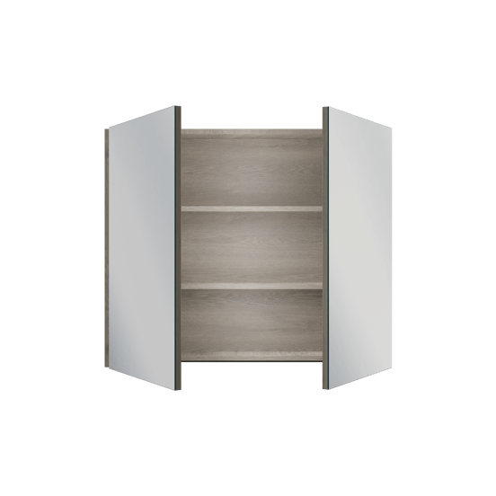 Linie Montro spiegelkast 90 x 75 cm grijs eiken