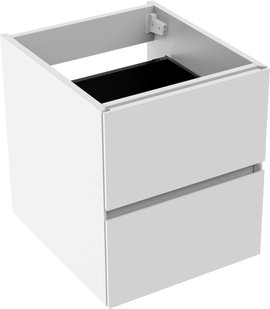 Storke Edge meuble sous-vasque suspendu 45 x 52 cm Blanc Brillant 2 tiroirs