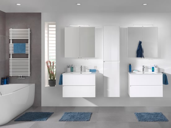 Storke Edge colonne salle de bains suspendue Blanc Brillant 40 x 30 x 170 cm