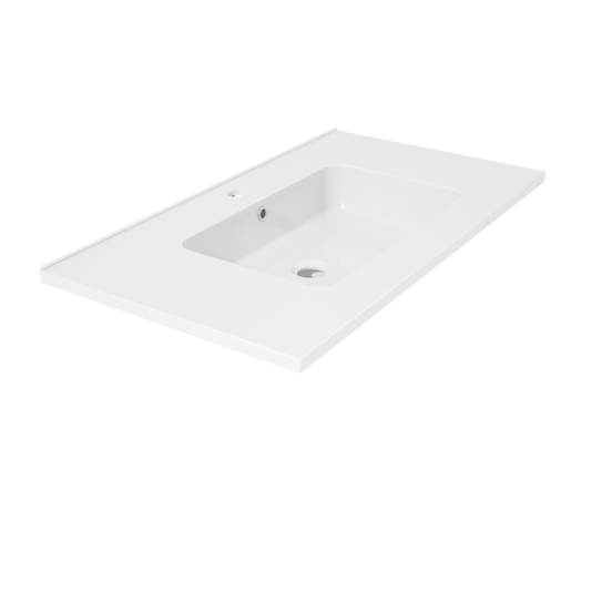 Linie Vano Einzelwaschtisch, Marmorkomposit glänzend, 80 x 46 cm