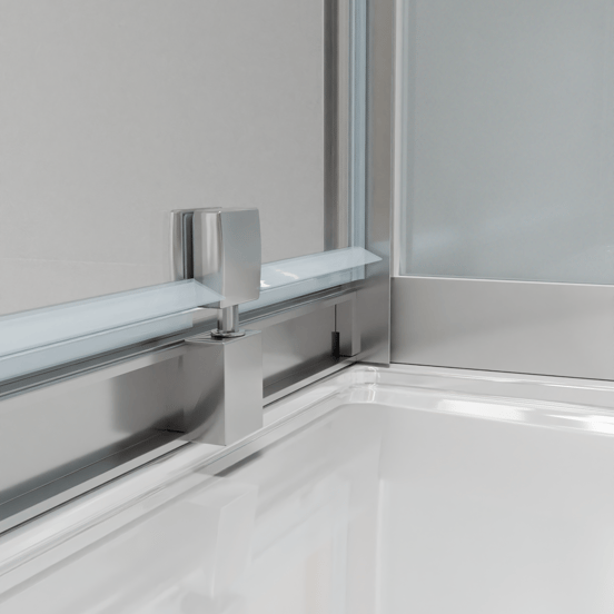 Luca Varess Talan cabine de douche avec portes pivotantes 90 x 90 cm verre transparent profil chrome mat