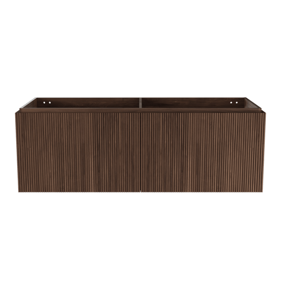 Balmani Eclips zwevende wastafelonderkast 150 x 55 cm Amerikaans notenhout 4 lades vert. sym. Groef