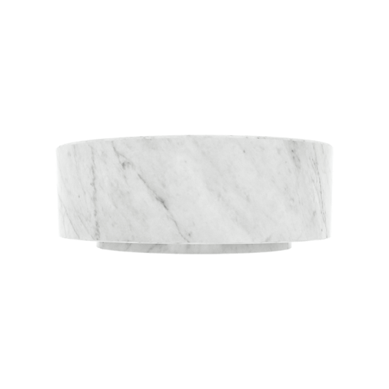 Balmani Fato vasque à poser marbre carrare rond Ø 37,5 cm