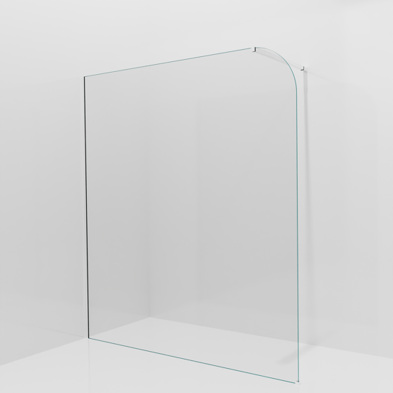 Balmani Modular inloopdouche: 180 x 200 cm, Helder glas afgerond, Hoogglans chroom profielen