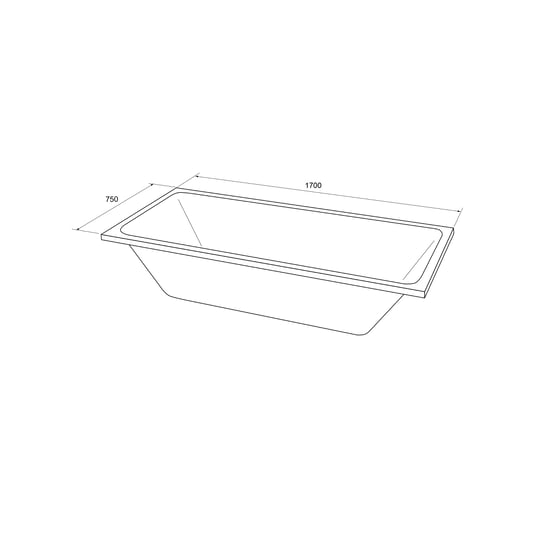 Luca Varess Sandrina baignoire encastrable double 170 x 75 cm acrylique Blanc Brillant