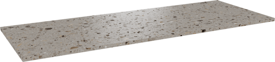 Balmani Stretto enkel of dubbel wastafelblad greige terrazzo 150 x 55 cm