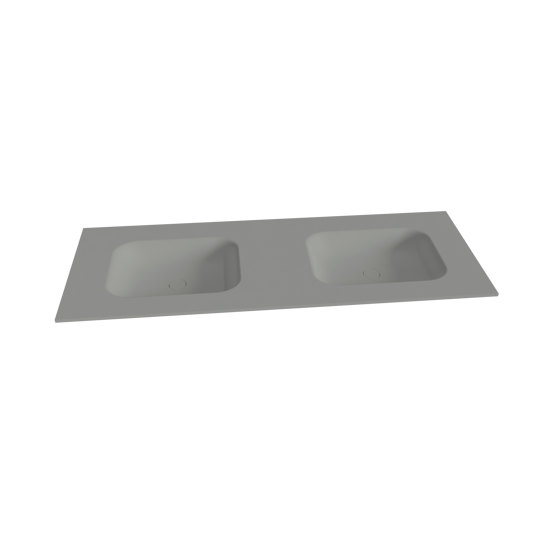 Balmani Tablo Arcato Doppelwaschtisch mit Crepine Matt Steingraue Solid Surface 150 x 55 cm