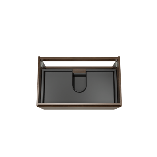 Balmani Mitra hängender Waschbeckenunterschrank 90 x 55 cm Amerikanischer Nussbaum 2 Schubladen