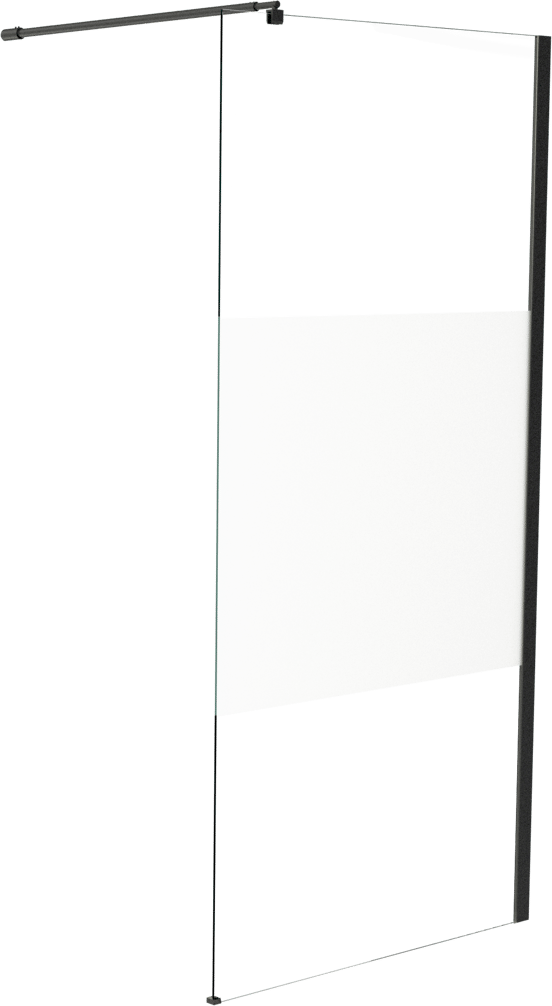 Linie Walk-In inloopdouche 140 x 200 cm helder glas mat zwart profiel