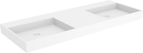 Storke Jura Doppelwaschtisch, Solid Surface matt, 120 x 46 cm