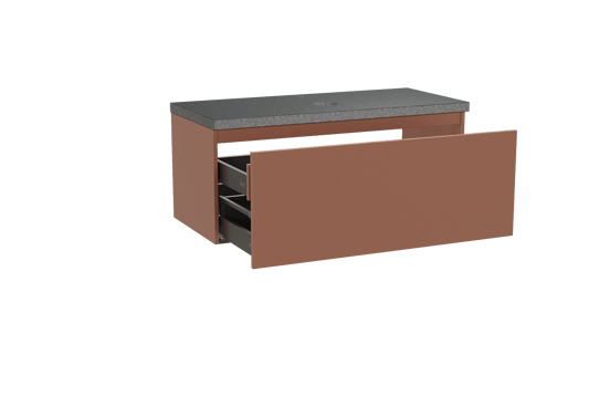 Balmani Sfera meuble salle de bains suspendu 120 x 55 cm cotto avec Rock tablette simple en granit noir