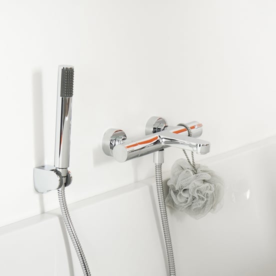 Linie Merlin Thermostat-Badewannenarmatur: Chrom glänzend