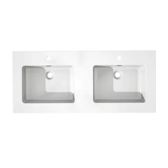 Storke Diva double vasque marbre composite brillant 120 x 52 cm