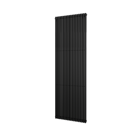 Vipera Corrason enkele badkamerradiator 60 x 180 cm centrale verwarming mat zwart zijaansluiting 1819W
