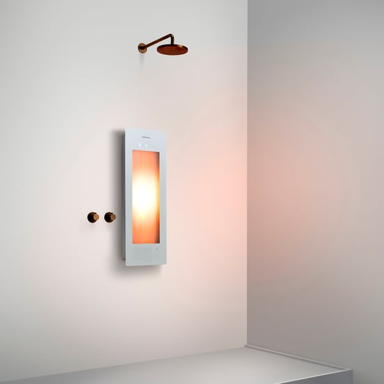 Sunshower Plus S en saillie en blanc avec lumière infrarouge et UV