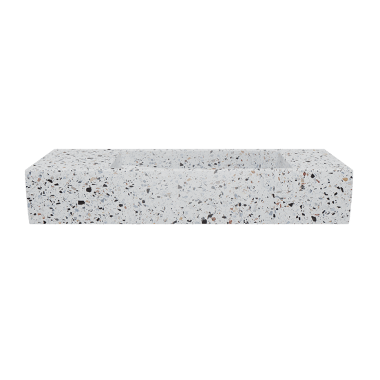Balmani Mood Handwaschbecken: 55 x 20 cm, Bianco Nero Terrazzo