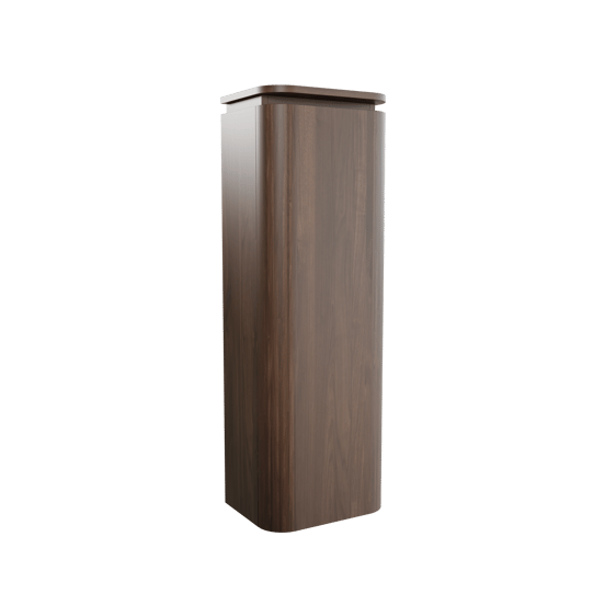 Balmani Moon Badhochschrank: Hängend, rechts, Amerikanischer Nussbaum, 44 x 32 x 130 cm