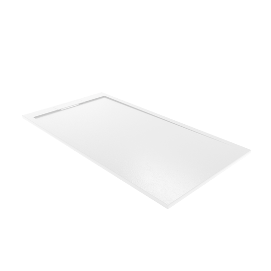 Balmani Indus douchebak 170 x 90 cm composietmarmer mat wit leisteenstructuur