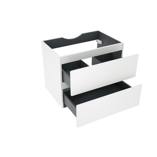 Linie Lado meuble sous-vasque suspendu 70 x 46 cm blanc mat 2 tiroirs