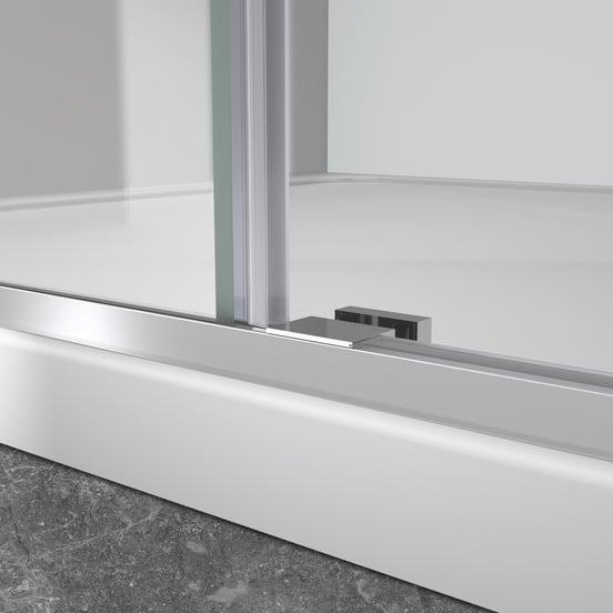 Luca Varess Senses paroi de douche avec porte coulissante et paroi latérale fixe 90 x 140 cm verre transparent profil chrome brillant