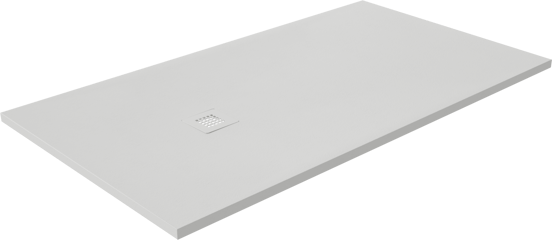 Luca Varess Classy douchebak 160 x 90 cm composietmarmer  mat wit rock structuur