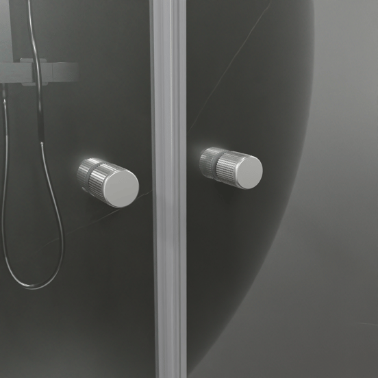 Luca Varess Kuresa Dusche Pendeltür, 80 x 200 cm, Klarglas, Chrom Profil, glänzend