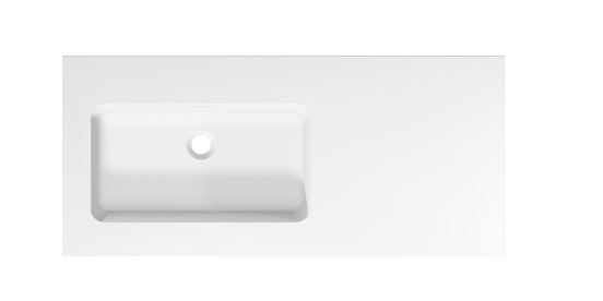 Storke Mata vasque asymétrique gauche Solid Surface mat 100 x 46 cm