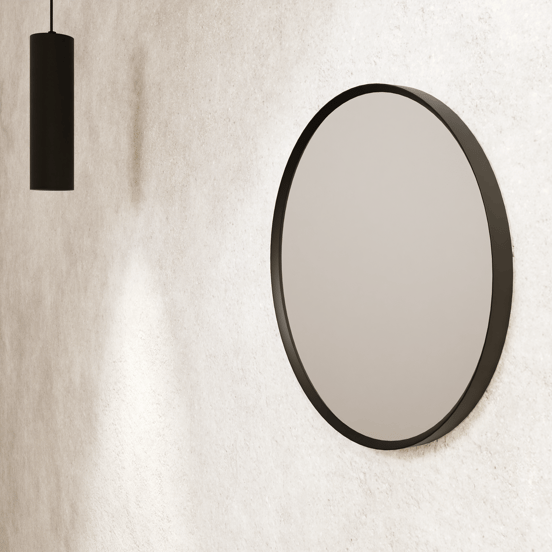 Balmani Auro ronde toiletspiegel mat zwart Ø 35 cm