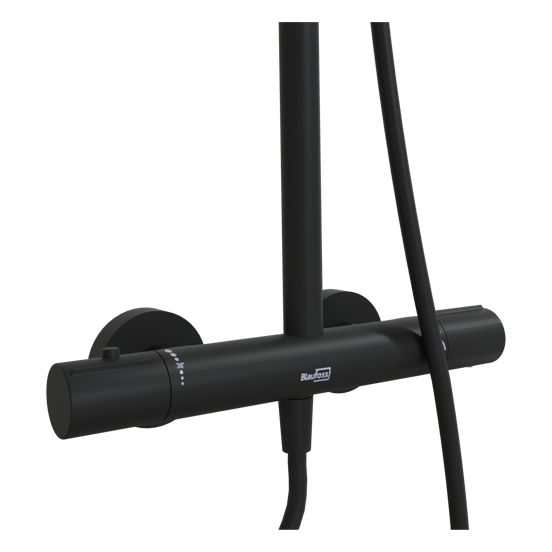 Blaufoss Onos 250 Duschsystem: Schwarz Matt