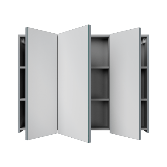 Linie Montro Spiegelschrank Bad: 100 x 75 cm, Blau Anthrazit