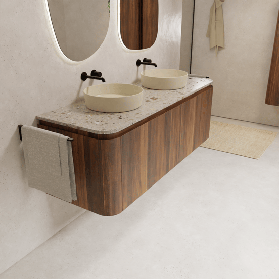 Balmani Moon tablette simple ou double terrazzo greige 160 x 55 cm