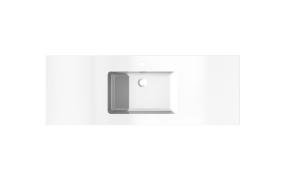 Storke Diva enkele wastafel glanzend composiet marmer 145 x 52 cm