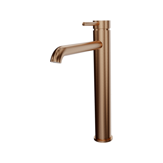 Blaufoss Round verhoogde wastafelkraan Brushed Rosegold