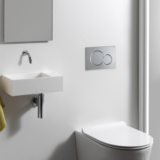 Sigma01 bedieningspaneel Mat Chroom voor UP320 of UP720 inbouwreservoir