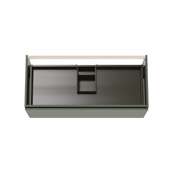 Balmani Sfera hängender Waschbeckenunterschrank: 120 x 55 cm, Forest, 2 Schubladen