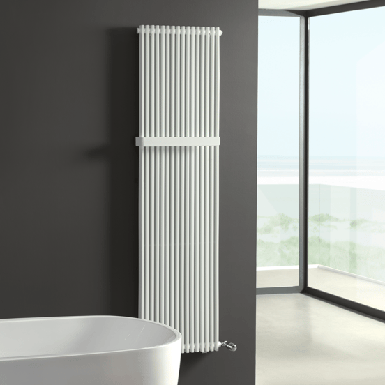 Vipera Corrason radiateur de salle de bains simple 40 x 180 cm chauffage central blanc brillant raccordement latéral 1.339W