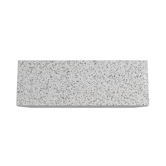 Storke Edge meuble salle de bains à poser 150 x 52 cm béton gris foncé avec Tavola tablette simple ou double en blanc/noir mat terrazzo