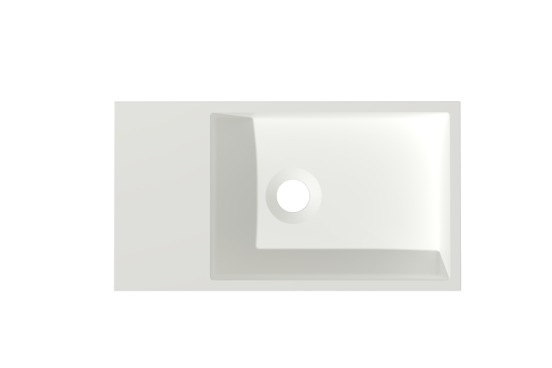 Storke Fada Handwaschbecken: Solid Surface, Weiß Matt 40 x 22 cm